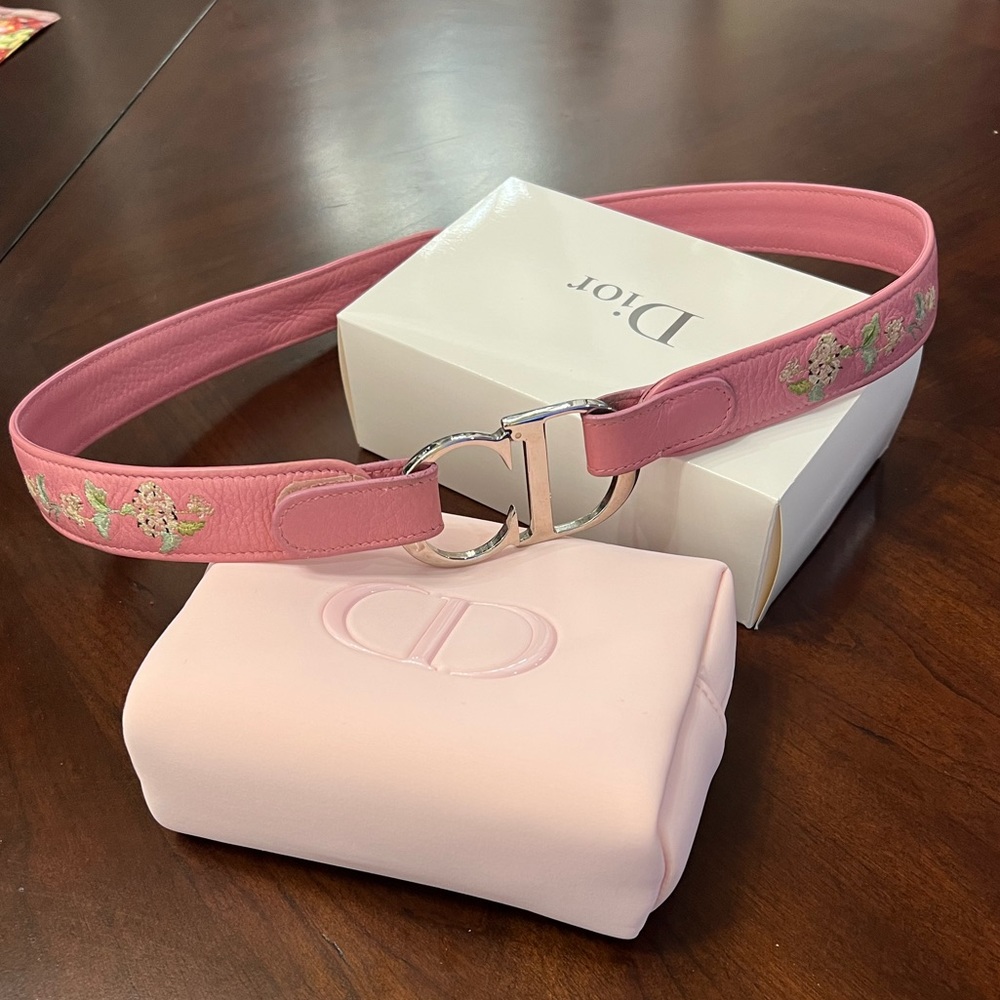 Christian Dior Leather Belt and clutch